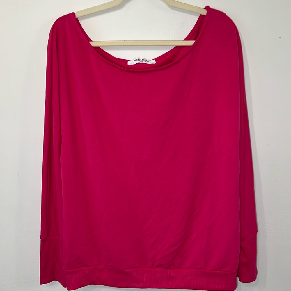 Project Social T Pink Top Blouse Long Sleeve New without Tags